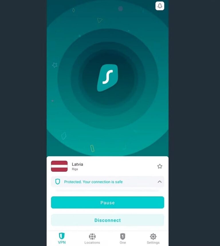 Surfshark Android Interface