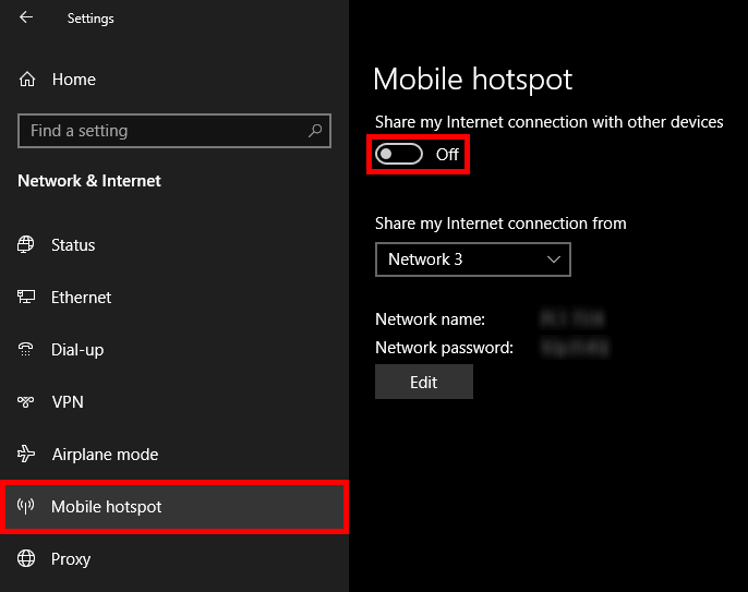 Windows 10 mobile hotspot