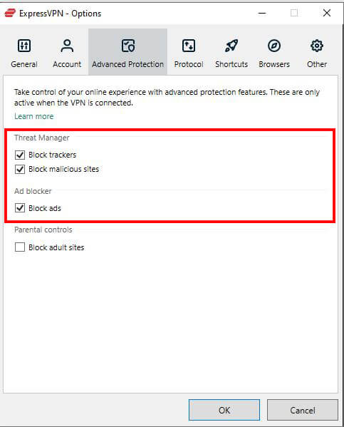 ExpressVPN advanced protection
