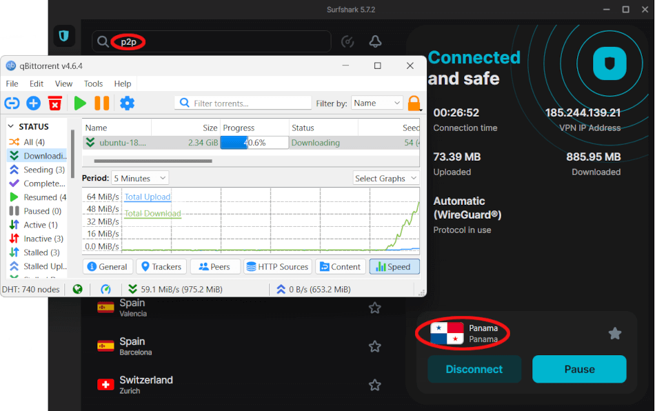 Surfshark and qBittorrent together