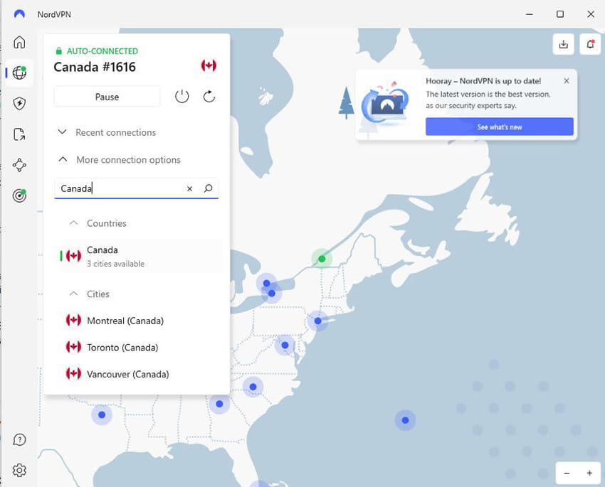 NordVPN canadian server
