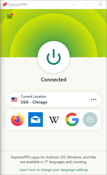 ExpressVPN connected to Chicago for Porn