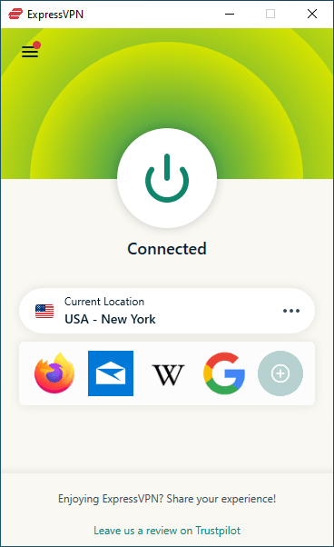 ExpressVPN connected to NY for Missouri