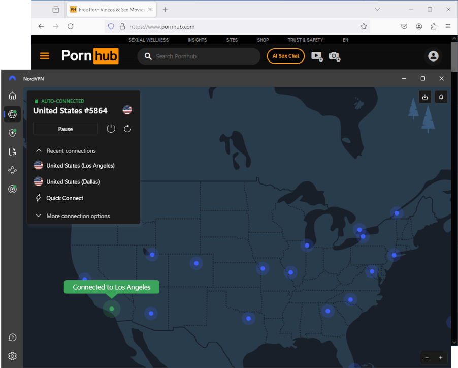 NordVPN Cali for Pornhub