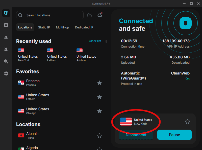 Surfshark VPN works for NC Pornhub users