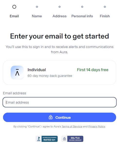Aura sign up