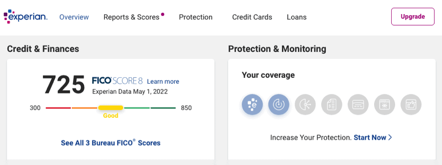 Experian IdentityWorks UI detail