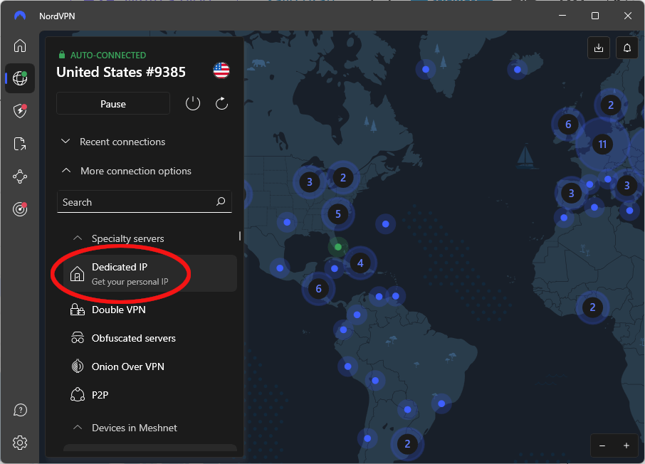 NordVPN offers dedicated IP