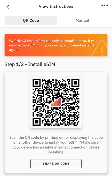 Airalo activation QR Code-min