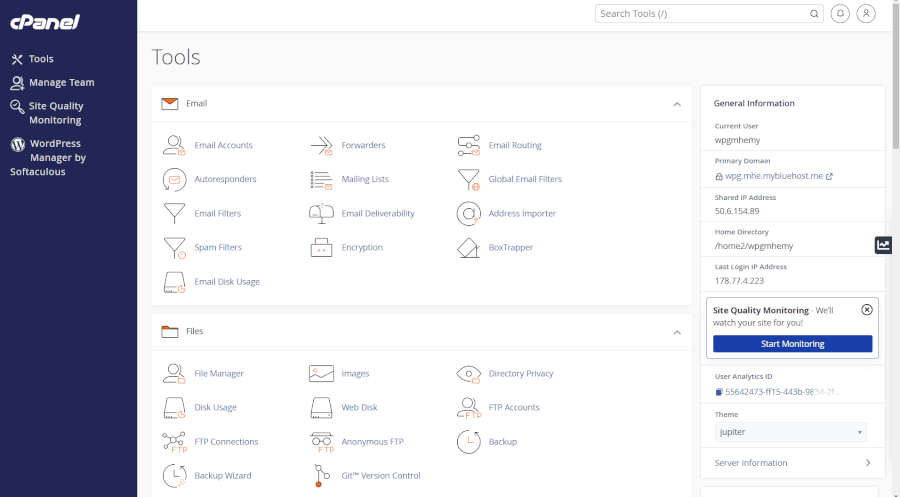 Bluehost cPanel