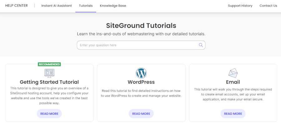 SiteGround tutorials