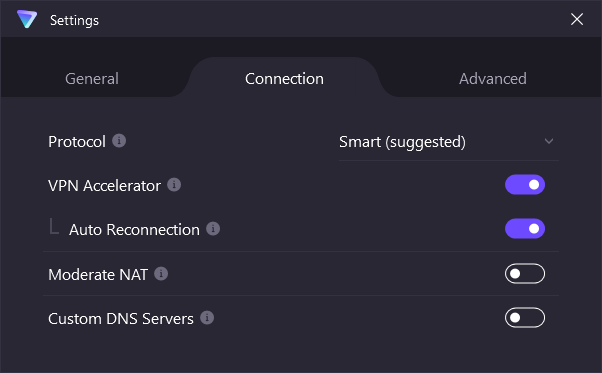 Proton VPN Conneciton Settings