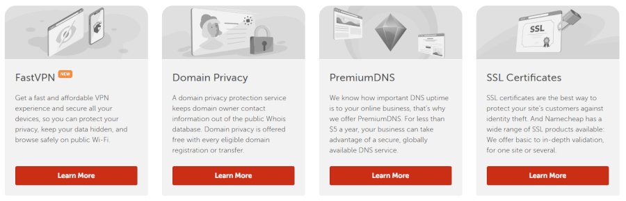 Namecheap  extra security tools