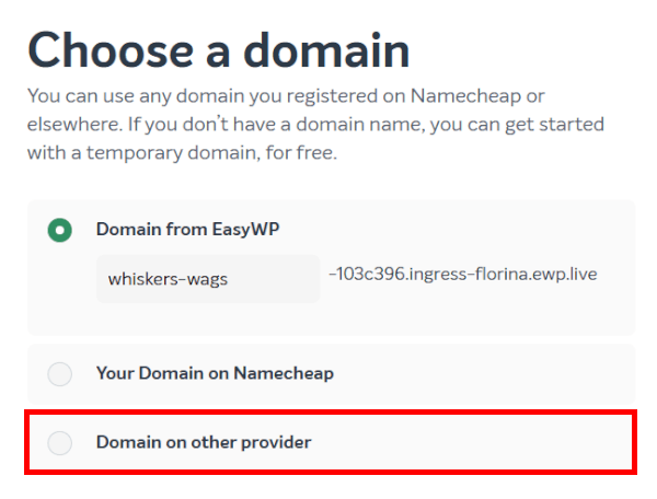 Namecheap setup domain