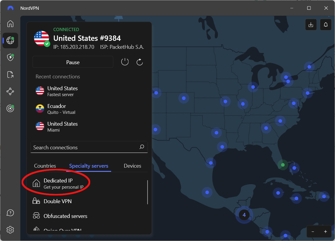 NordVPN dedicated IP