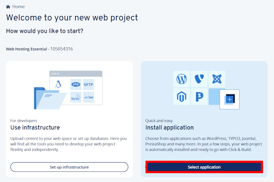 IONOS site setup