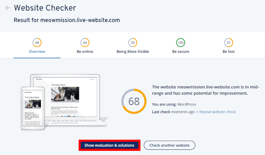 IONOS website checker