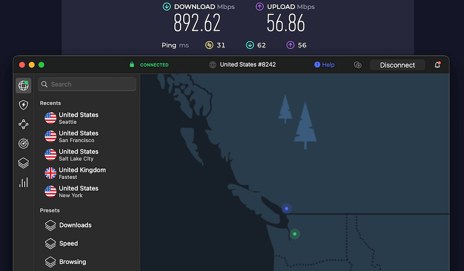 NordVPN speed test best speeds