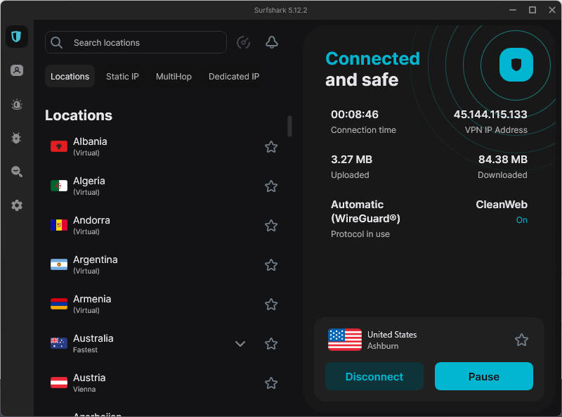 Surfshark VPN app for Windows