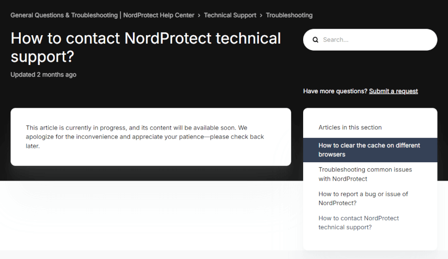 NordProtect support