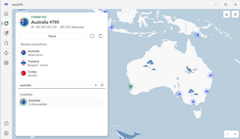 NordVPN Australian servers