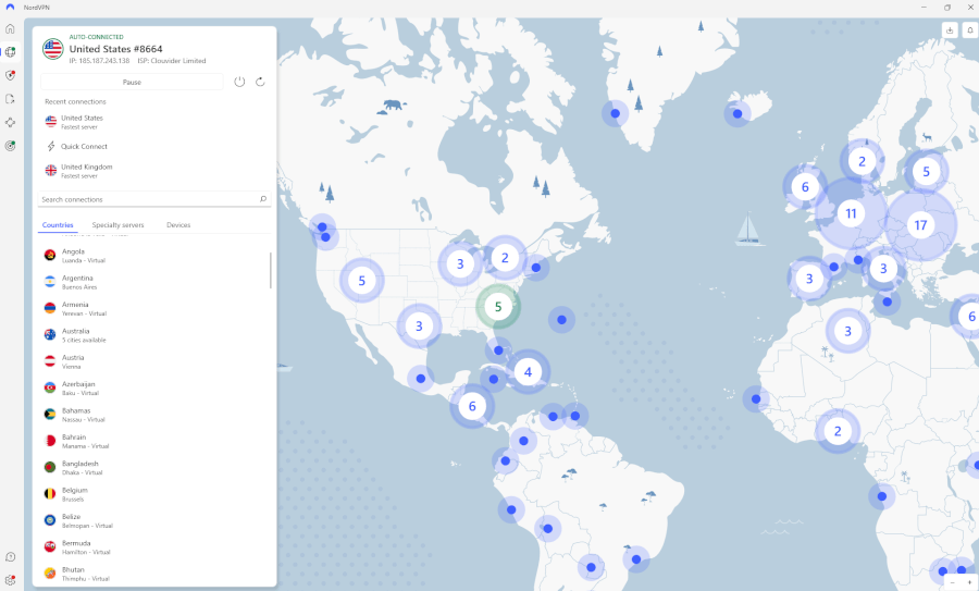 NordVPN desktop Windows app