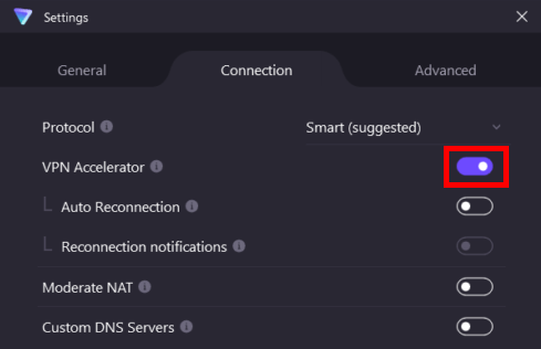 VPN Accelerator feature by Proton VPN