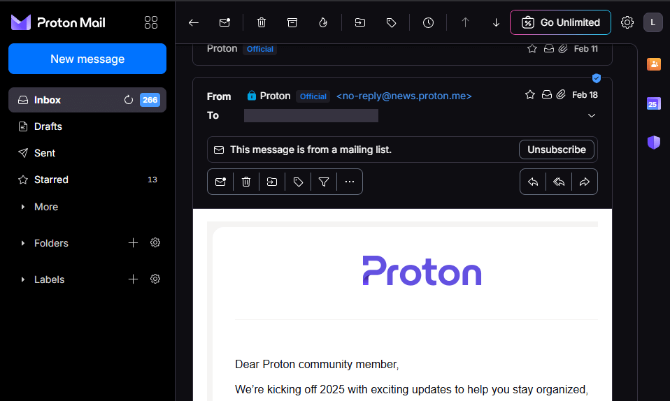 Proton Mail - Read Email