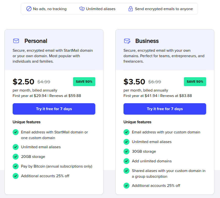 StartMail Discount Pricing