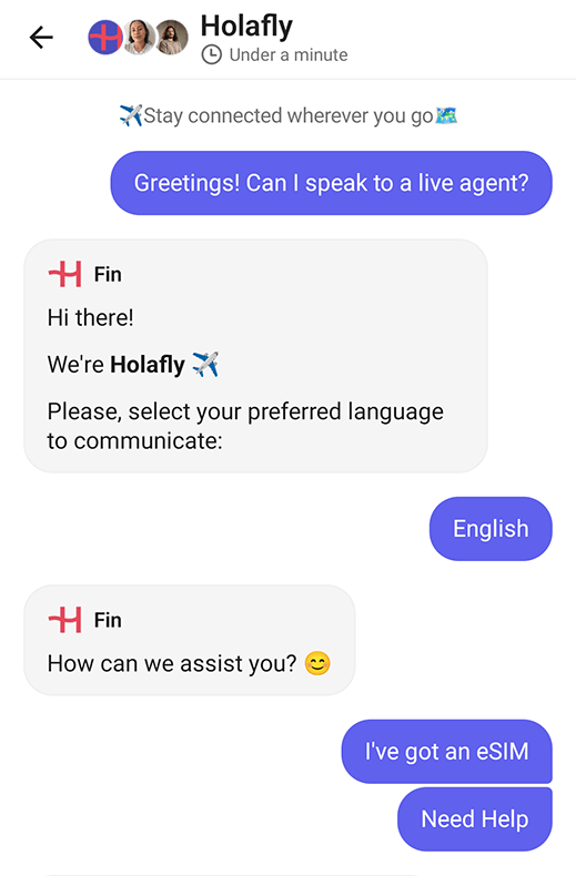 Holafly customer support 1