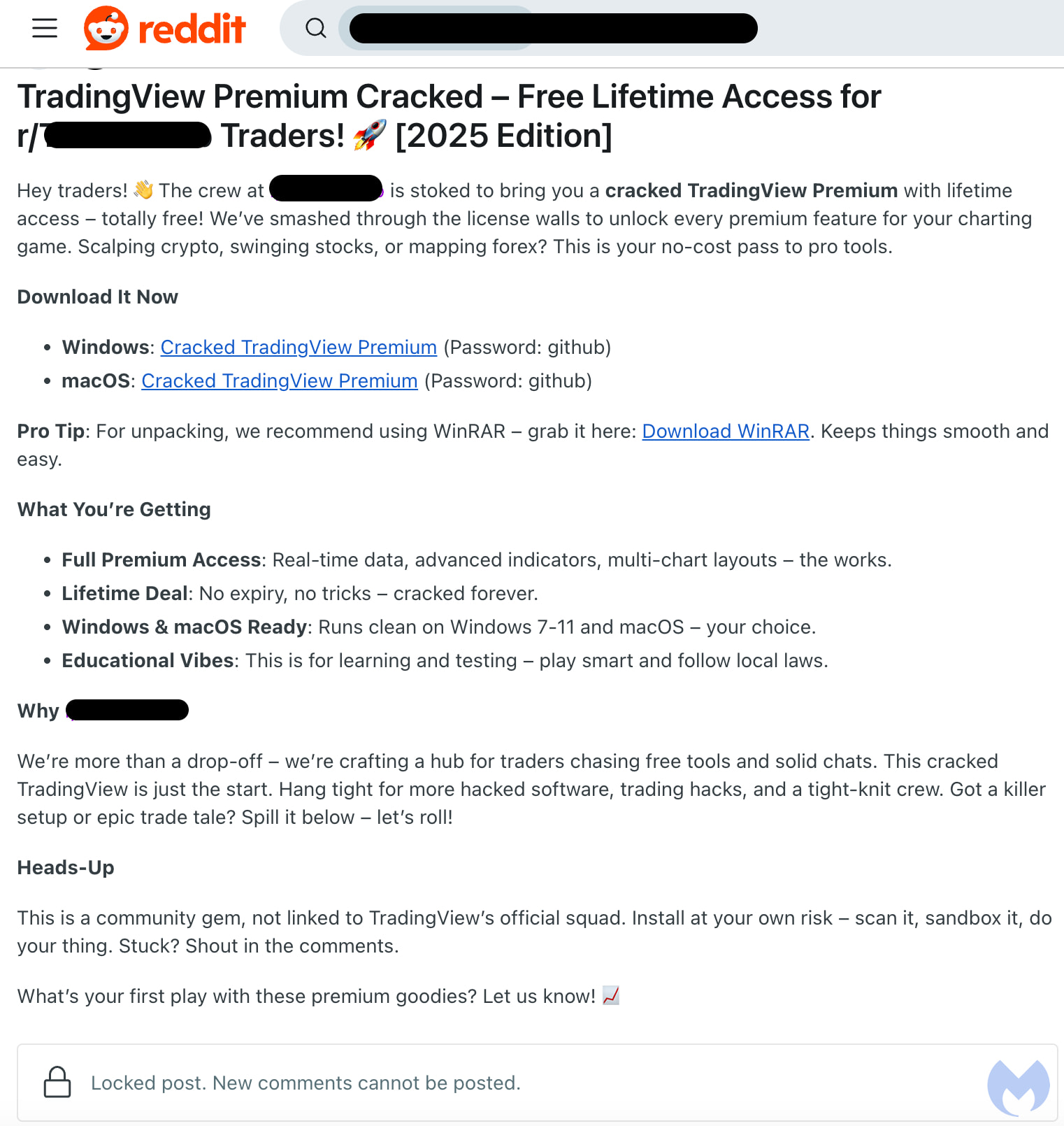 Reddit Users Targeted with Infostealer Malware Disguised as TradingView