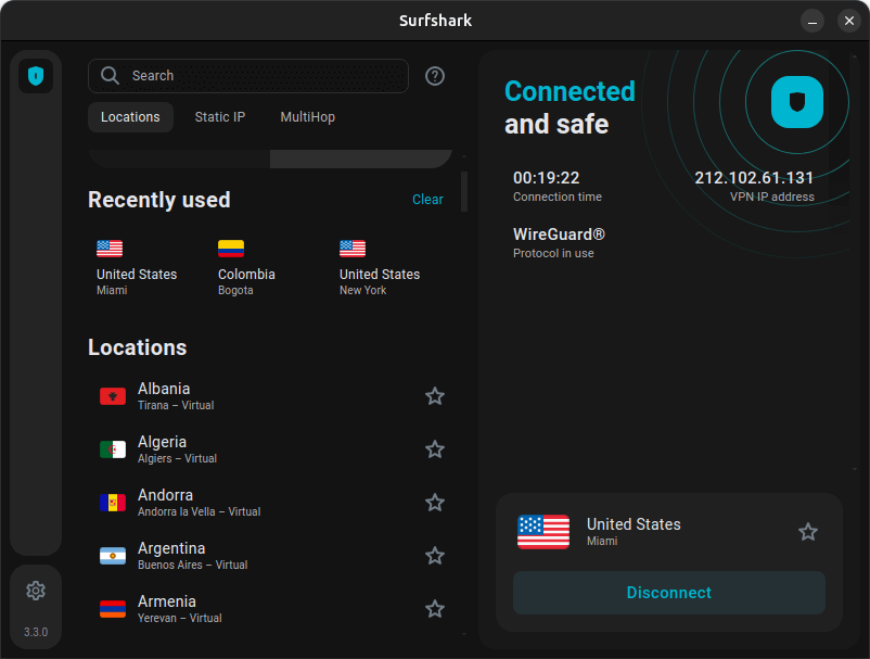 Surfshark for Linux