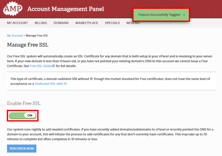 InMotion Hosting SSL