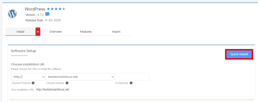 InMotion Hosting WordPress install