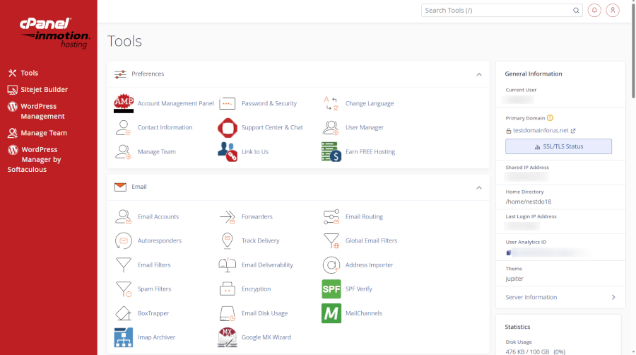 InMotion cPanel