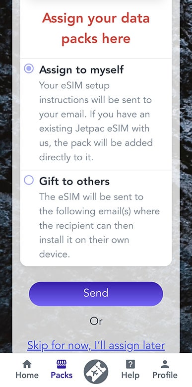 Jetpac assigning data pack 2