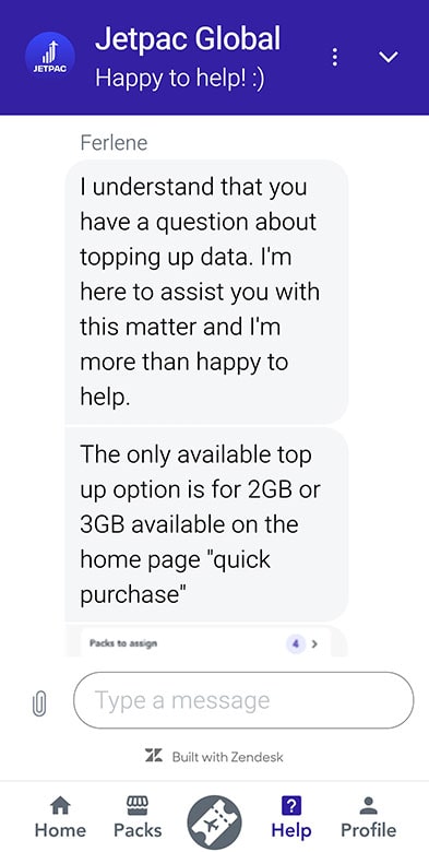 Jetpac customer support 3