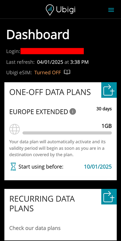 Main UI Ubigi