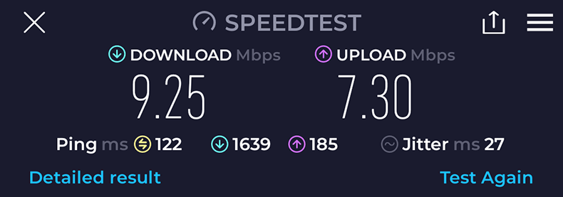 Ubigi speed test