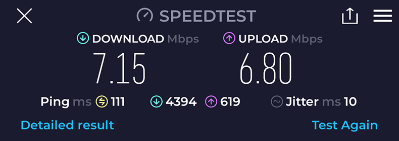 aloSIM speed test