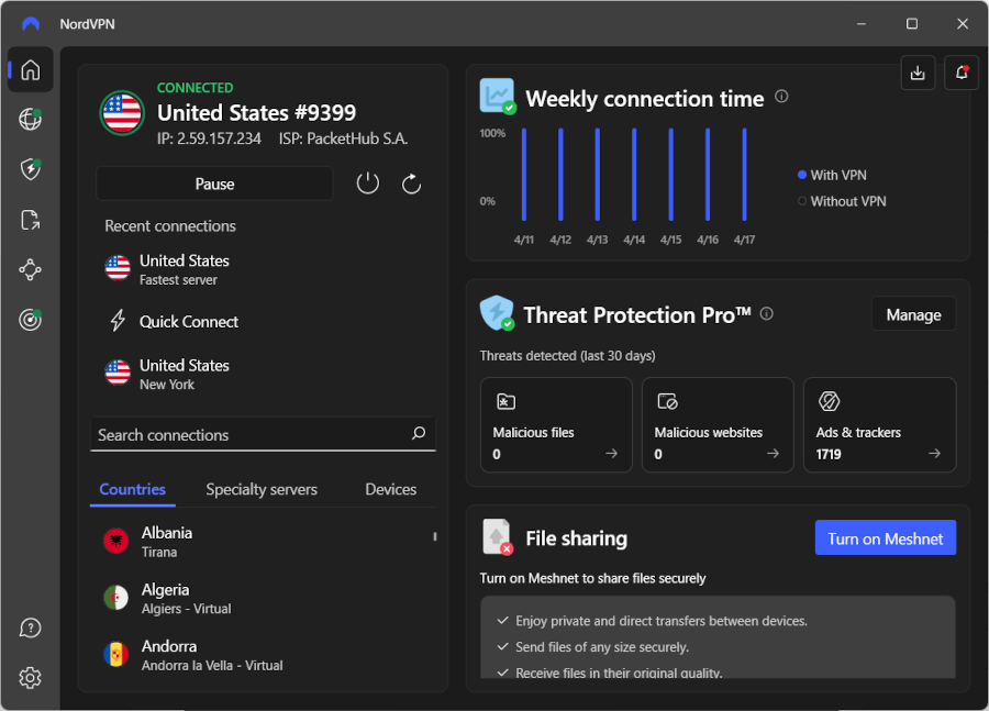 NordVPN Windows desktop