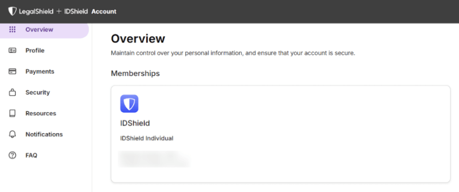 IDShield UI detail