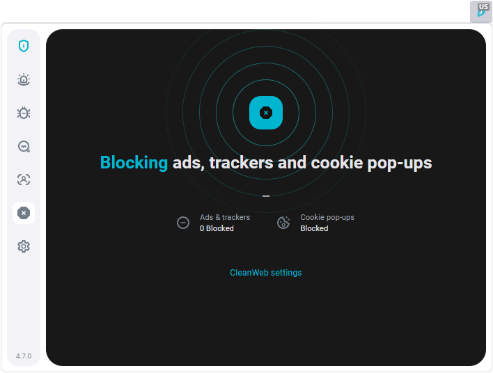 Screenshot of Surfshark’s CleanWeb 2.0 interface