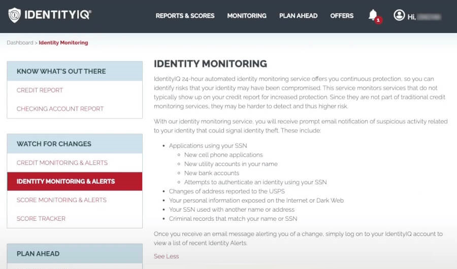 IdentityIQ dashboard