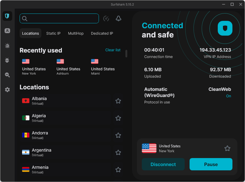 Surfshark Windows app