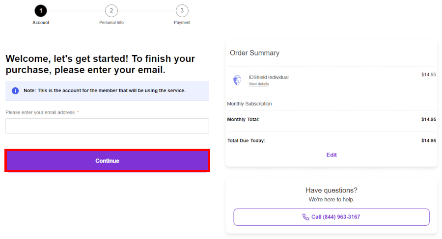 IDShield sign up