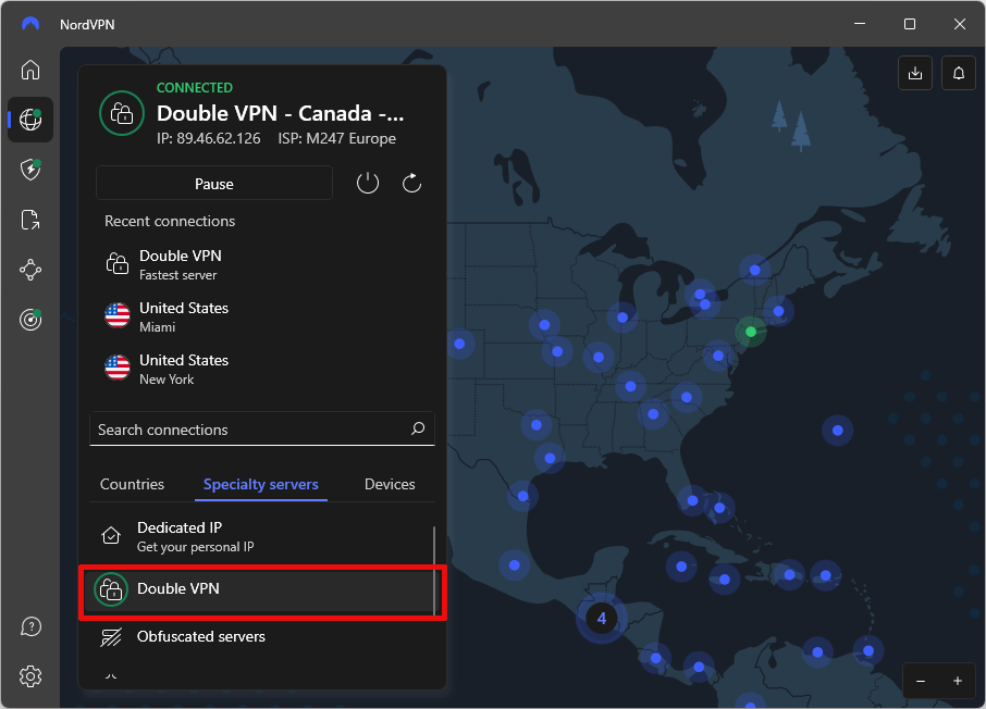 NordVPN double VPN